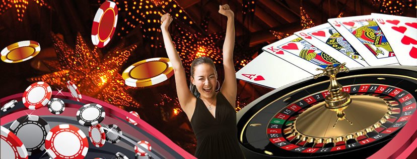 Online Casino jubelnde Frau